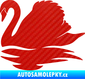 Samolepka Labuť 003 levá 3D karbon červený