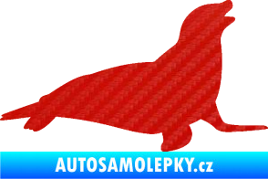 Samolepka Lachtan 002 pravá 3D karbon červený