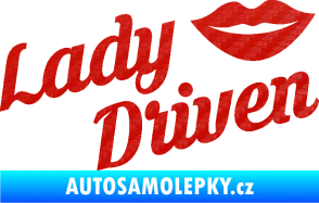 Samolepka Lady driven 002 nápis 3D karbon červený
