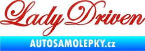 Samolepka Lady driven 003 nápis v řádce 3D karbon červený