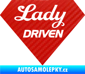Samolepka Lady driven diamant 3D karbon červený
