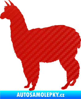 Samolepka Lama 002 levá alpaka 3D karbon červený