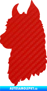Samolepka Lama 006 levá silueta 3D karbon červený