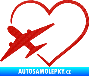 Samolepka Láska k létání 001 levá 3D karbon červený