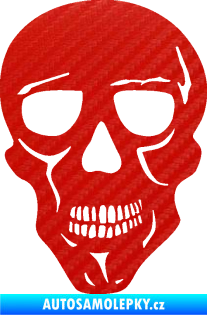 Samolepka Lebka 040 levá 3D karbon červený