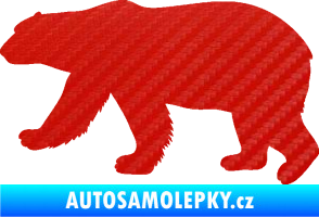 Samolepka Lední medvěd 002 levá 3D karbon červený