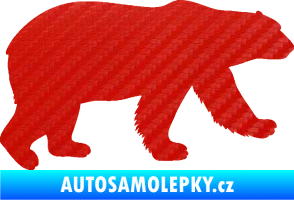 Samolepka Lední medvěd 002 pravá 3D karbon červený