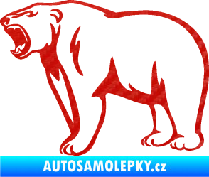 Samolepka Lední medvěd 003 levá 3D karbon červený