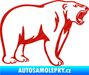 Samolepka Lední medvěd 003 pravá 3D karbon červený