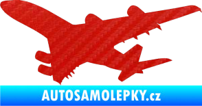 Samolepka Letadlo 002 levá 3D karbon červený