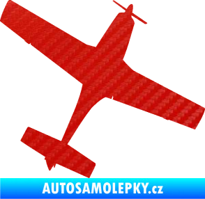 Samolepka Letadlo 003 pravá 3D karbon červený