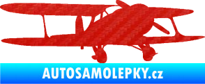 Samolepka Letadlo 006 pravá 3D karbon červený