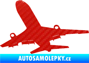 Samolepka Letadlo 007 levá 3D karbon červený