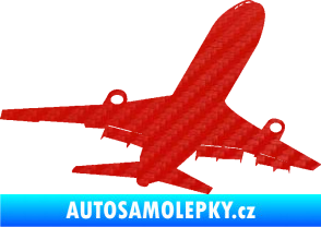Samolepka Letadlo 007 pravá 3D karbon červený