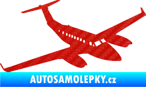 Samolepka Letadlo 010 pravá 3D karbon červený