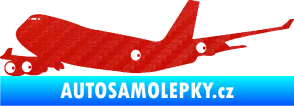 Samolepka Letadlo 012 levá 3D karbon červený