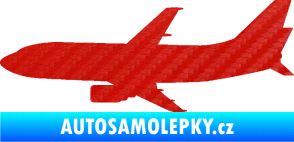 Samolepka Letadlo 019 levá Boeing 737 3D karbon červený