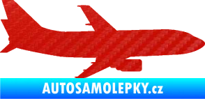 Samolepka Letadlo 019 pravá Boeing 737 3D karbon červený