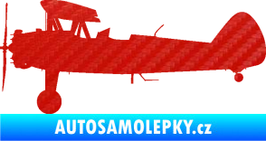 Samolepka Letadlo 020 levá Boeing Stearman model 75 biplane 3D karbon červený