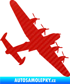 Samolepka Letadlo 022 pravá bombarder Lancaster 3D karbon červený