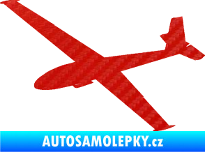 Samolepka Letadlo 025 levá kluzák 3D karbon červený