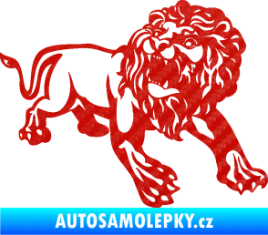 Samolepka Lev 006 pravá 3D karbon červený