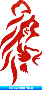 Samolepka Lev 012 levá půlka tváře 3D karbon červený