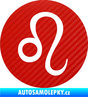 Samolepka Lev zvěrokruh 001 - horoskop 3D karbon červený
