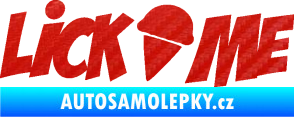 Samolepka Lick me nápis 3D karbon červený