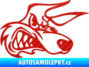 Samolepka Liška pravá 3D karbon červený