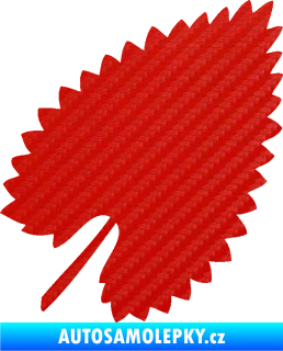 Samolepka List 001 pravá 3D karbon červený