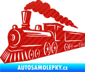 Samolepka Lokomotiva 003 levá 3D karbon červený