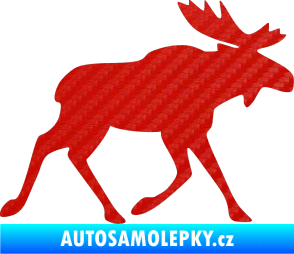 Samolepka Los 001 pravá 3D karbon červený
