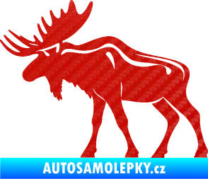Samolepka Los 006 levá 3D karbon červený