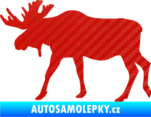 Samolepka Los 008 levá 3D karbon červený
