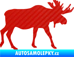 Samolepka Los 008 pravá 3D karbon červený