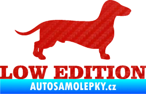 Samolepka Low edition pravá nápis 3D karbon červený