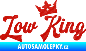 Samolepka Low King 001 nápis král 3D karbon červený