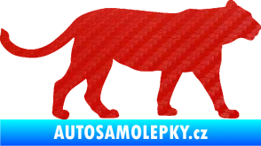 Samolepka Lvice 001 pravá 3D karbon červený