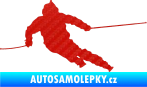 Samolepka Lyžař 015 levá 3D karbon červený