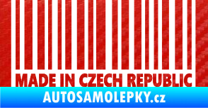 Samolepka Made in Czech republic čárový kód 3D karbon červený