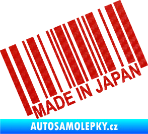 Samolepka Made in Japan 003 čárový kód 3D karbon červený