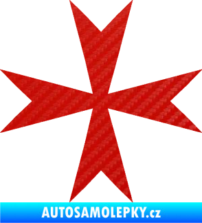 Samolepka Maltézský kříž 002 3D karbon červený