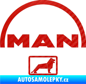 Samolepka MAN - Truck 3D karbon červený