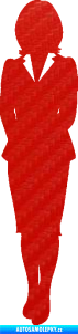 Samolepka Manažerka levá silueta 3D karbon červený