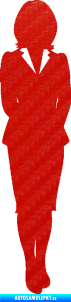 Samolepka Manažerka pravá silueta 3D karbon červený