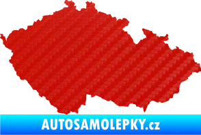 Samolepka Mapa České republiky 001  3D karbon červený
