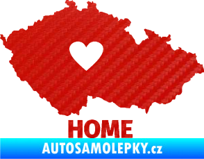 Samolepka Mapa České republiky 004 home 3D karbon červený
