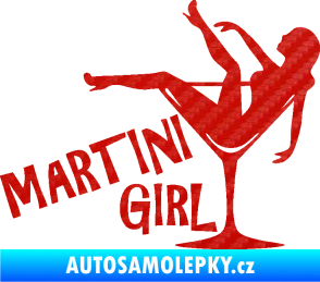 Samolepka Martini girl 3D karbon červený