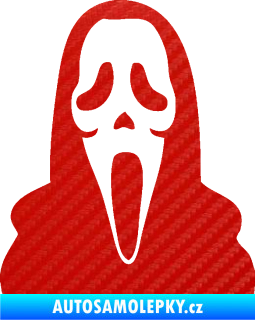 Samolepka Maska 001 scream 3D karbon červený